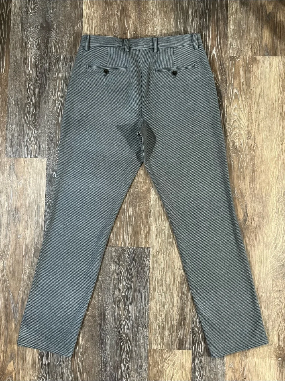 Banana Republic Gray and White Engineer Striped Men’s Chinos - Aiden Pant
